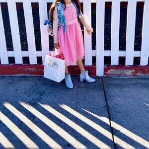 Pink Floral Embellished Dress